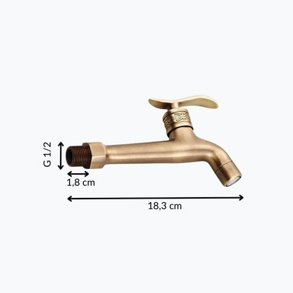 Robinet mural en laiton – robinet de buanderie ou extérieur, eau froide seulement