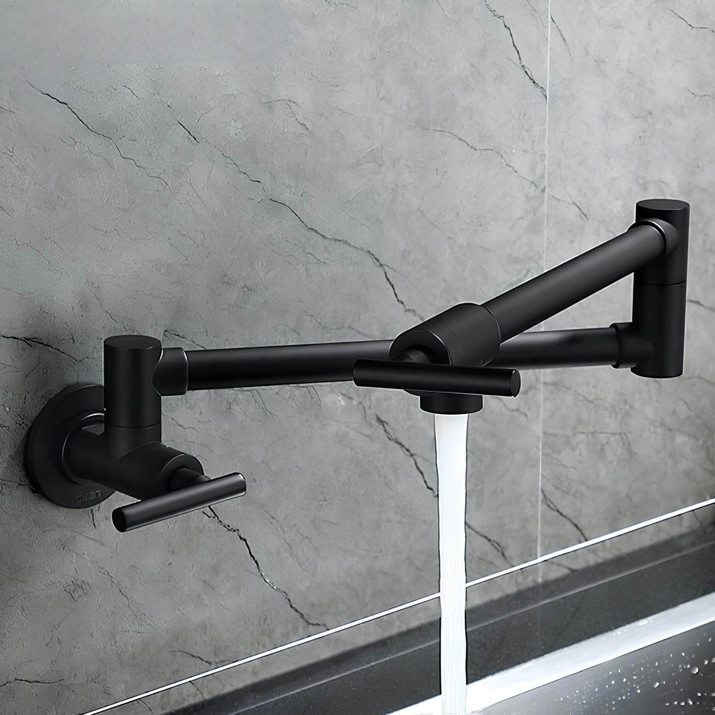 Robinet mural pliable en laiton – eau froide seulement, bec rotatif pour cuisine