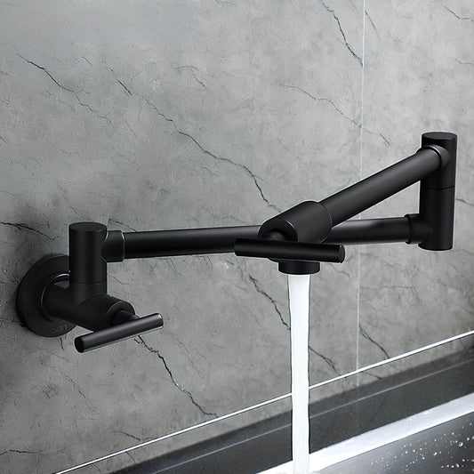 Robinet mural pliable en laiton – eau froide seulement, bec rotatif pour cuisine