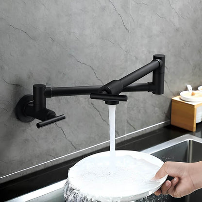 Robinet mural pliable en laiton – eau froide seulement, bec rotatif pour cuisine