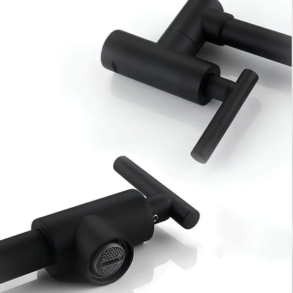 Robinet mural pliable en laiton – eau froide seulement, bec rotatif pour cuisine