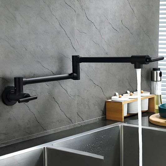 Robinet mural pliable en laiton – eau froide seulement, bec rotatif pour cuisine
