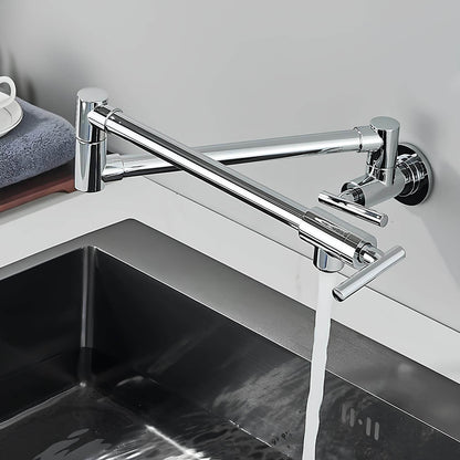 Robinet mural pliable en laiton – eau froide seulement, bec rotatif pour cuisine