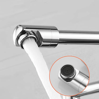 Robinet mural pliable en laiton – mitigeur cuisine 2 trous, bec rotatif 360°