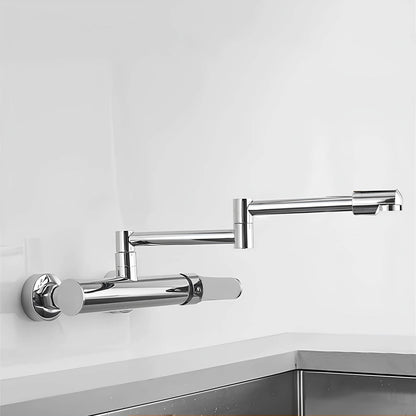 Robinet mural pliable en laiton – mitigeur cuisine 2 trous, bec rotatif 360°