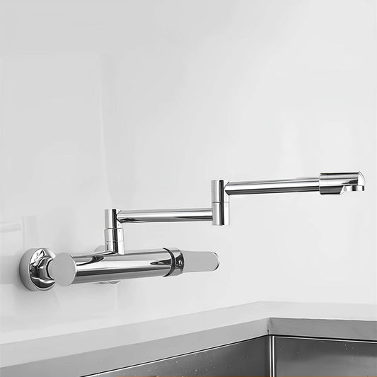 Robinet mural pliable en laiton – mitigeur cuisine 2 trous, bec rotatif 360°