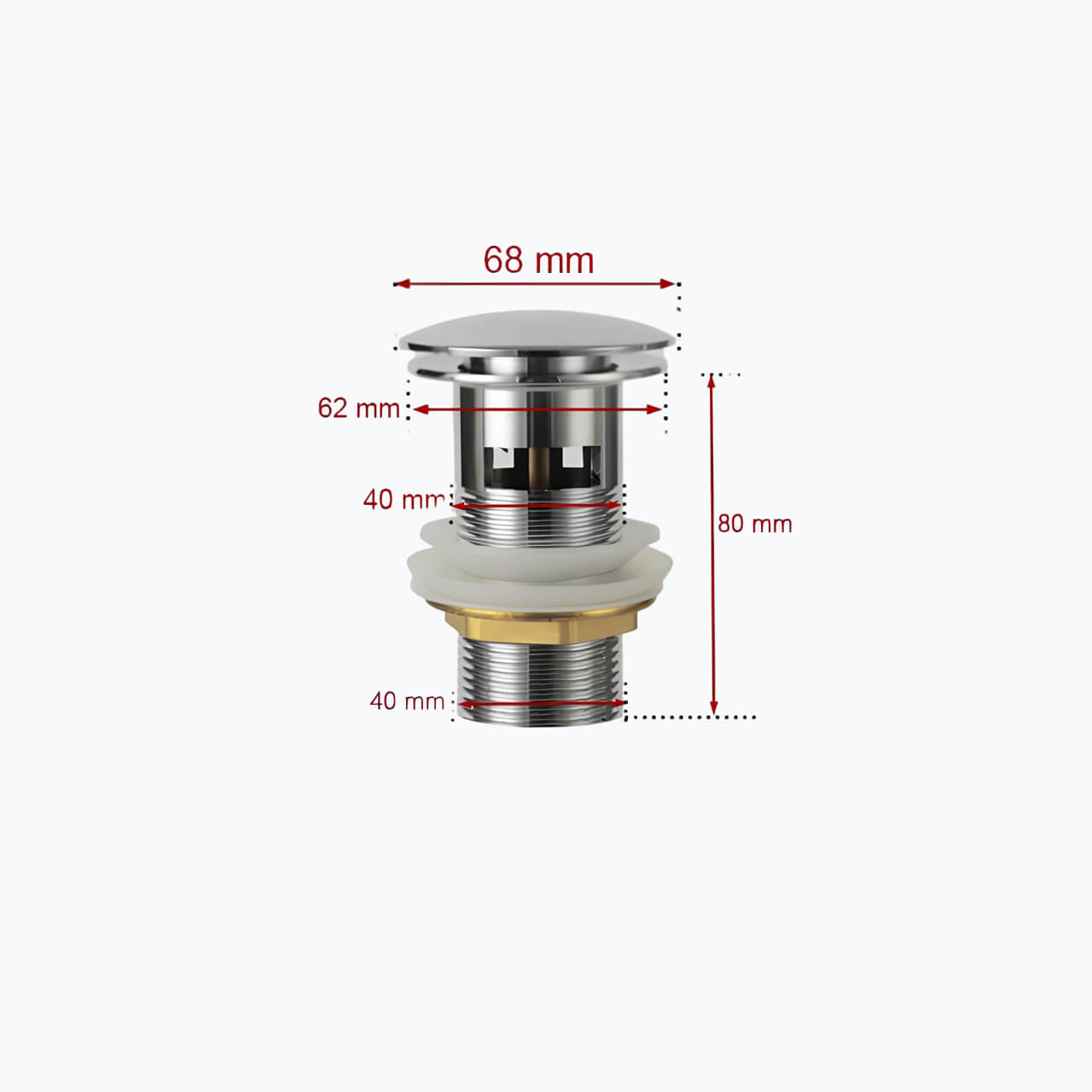 Bonde de lavabo clic-clac universelle