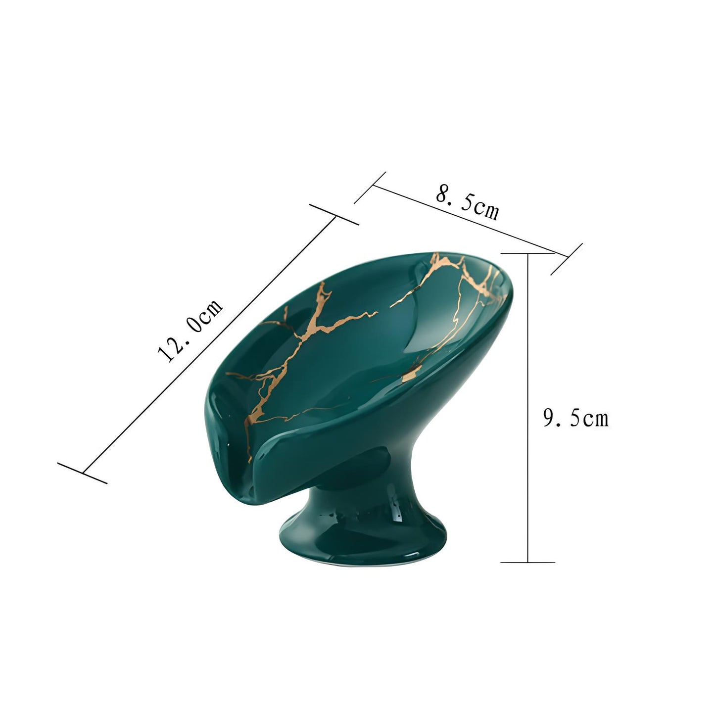 Porte-savon en céramique – design feuille avec trous d’évacuation, salle de bain ou cuisine