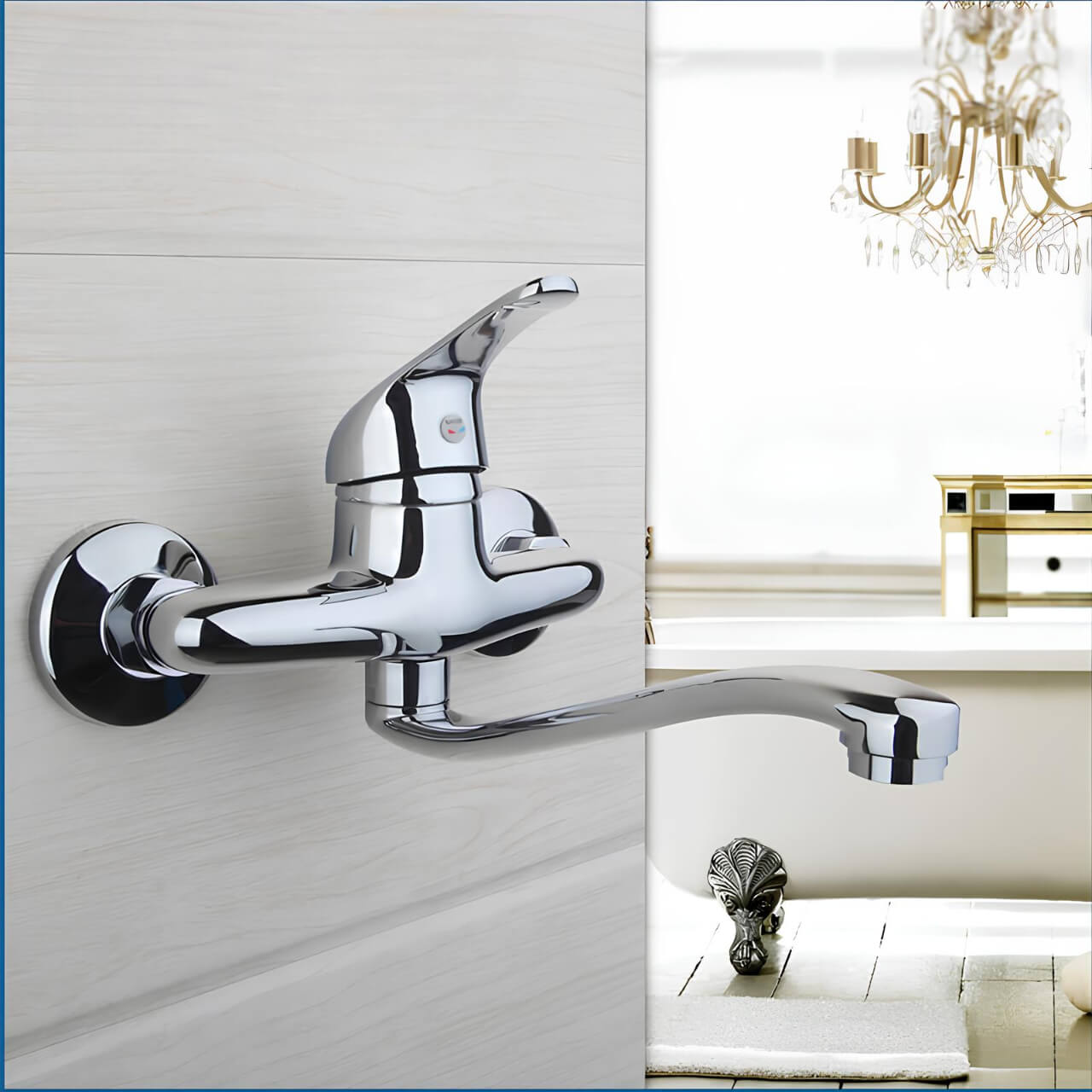 Robinet baignoire mural - design contemporain