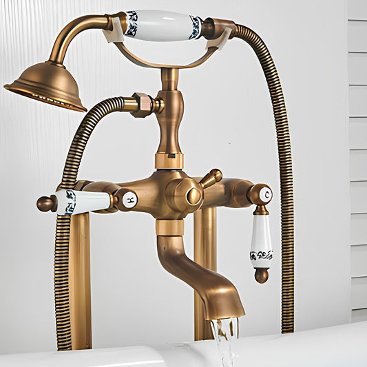 Robinet baignoire sur pied - design rétro