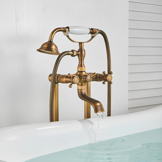Robinet baignoire sur pied - design rétro