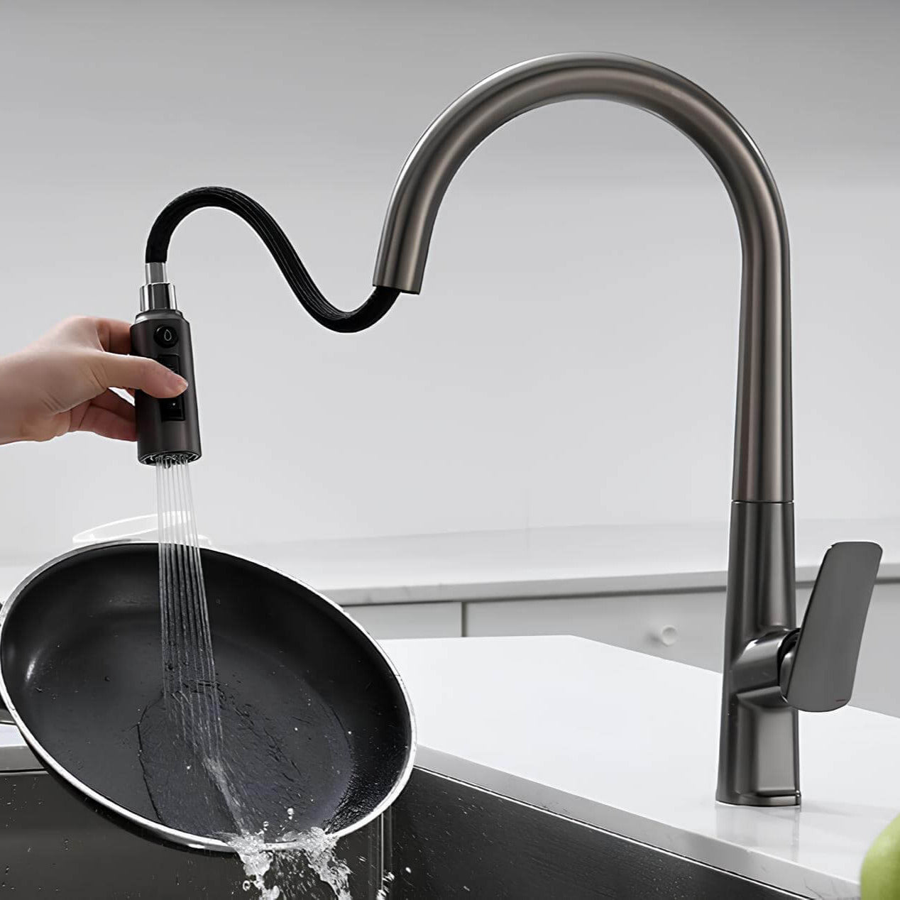 Robinet cuisine en laiton – mitigeur avec douchette extractible