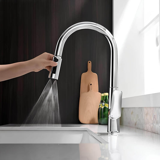 Robinet cuisine en laiton – mitigeur avec douchette extractible