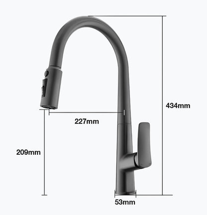 Robinet cuisine en laiton – mitigeur avec douchette extractible