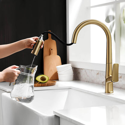 Robinet cuisine en laiton – mitigeur avec douchette extractible