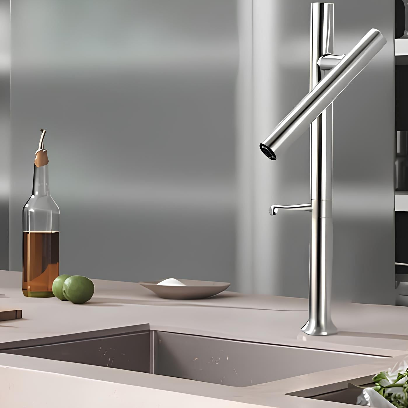 Robinet cuisine inox 304 – mitigeur à bec rotatif 360°