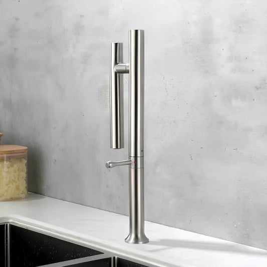 Robinet cuisine inox 304 – mitigeur à bec rotatif 360°