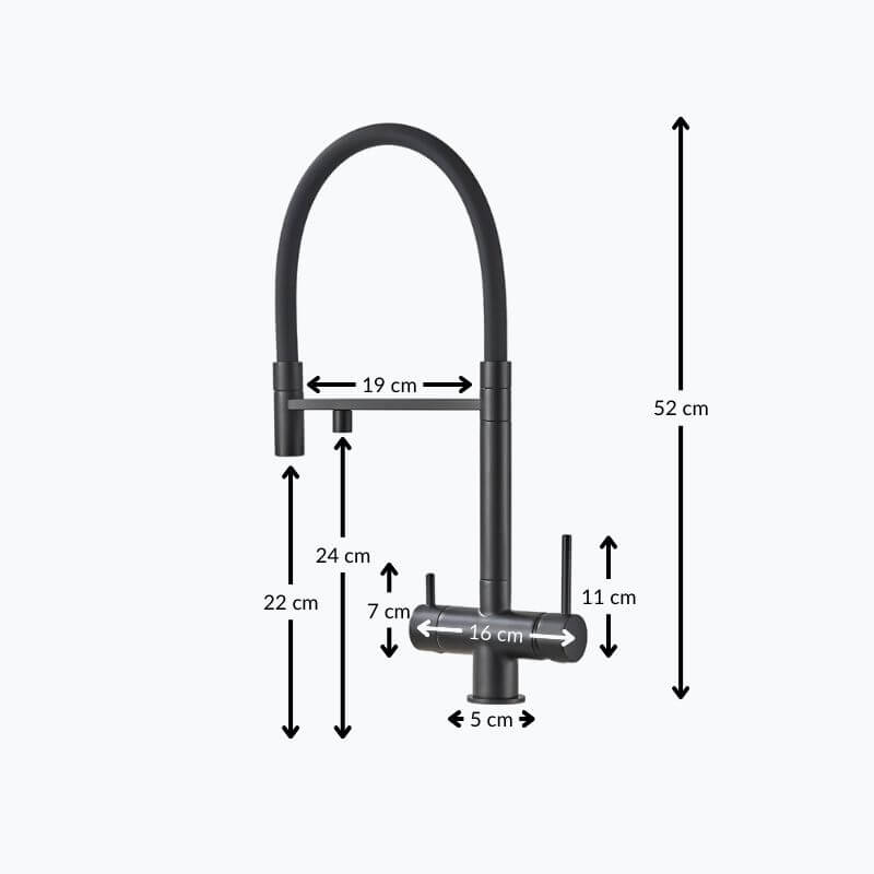Robinet de cuisine avec douchette et sortie eau filtrée