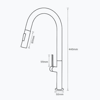 Robinet de cuisine avec douchette extractible design