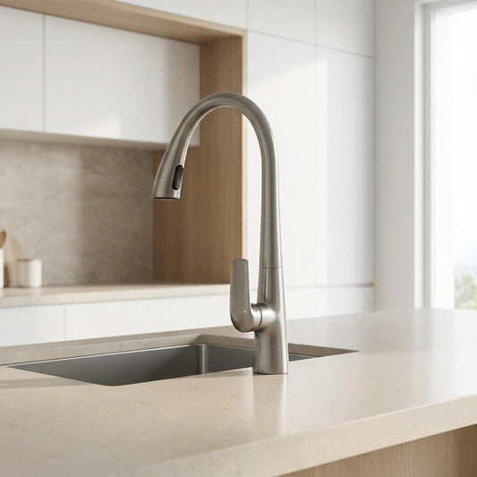 Robinet de cuisine douchette à bec extractible deux jets