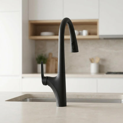 Robinet de cuisine douchette à bec extractible deux jets