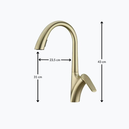 Robinet de cuisine douchette à bec extractible deux jets