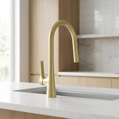 Robinet de cuisine douchette à bec extractible deux jets