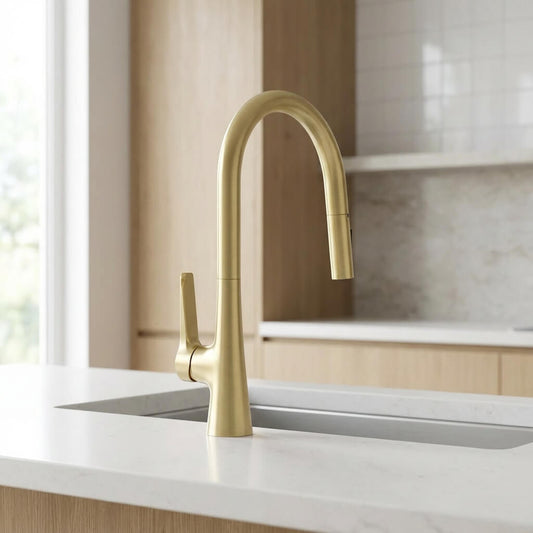 Robinet de cuisine douchette à bec extractible deux jets