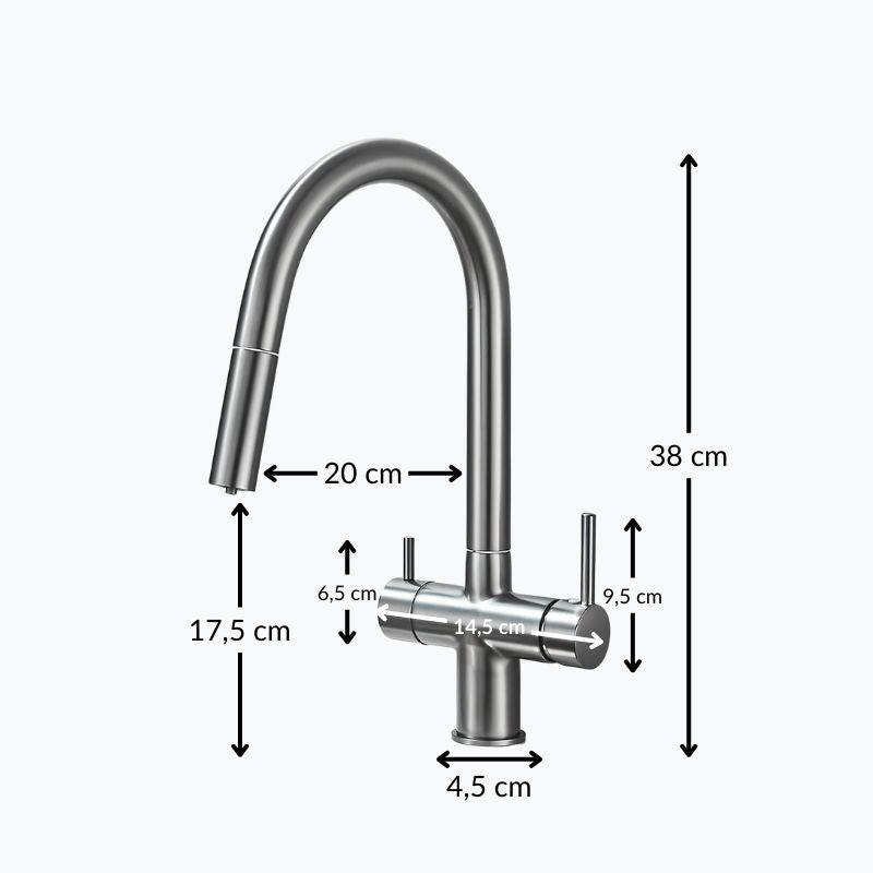 Robinet de cuisine douchette et rotation 360°