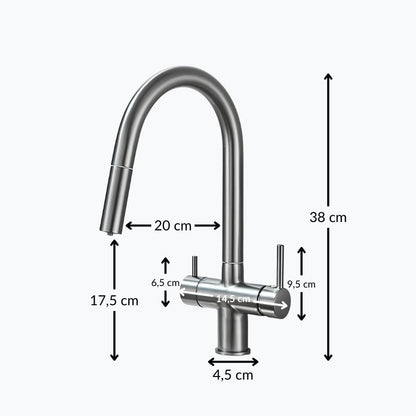 Robinet de cuisine douchette et rotation 360°