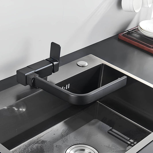 Robinet évier rabattable noir mat