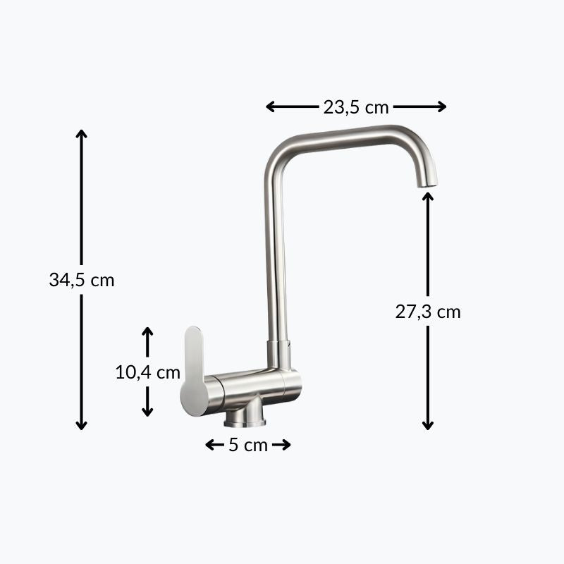 Robinet de cuisine rabattable – Bec escamotable avec rotation 360°