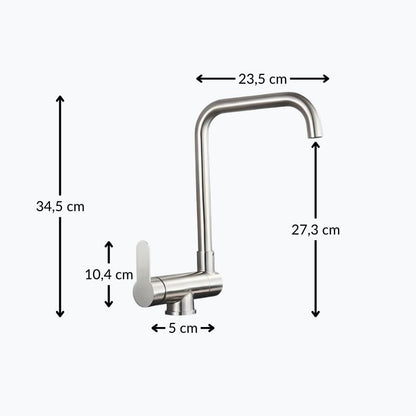 Robinet de cuisine rabattable – Bec escamotable avec rotation 360°