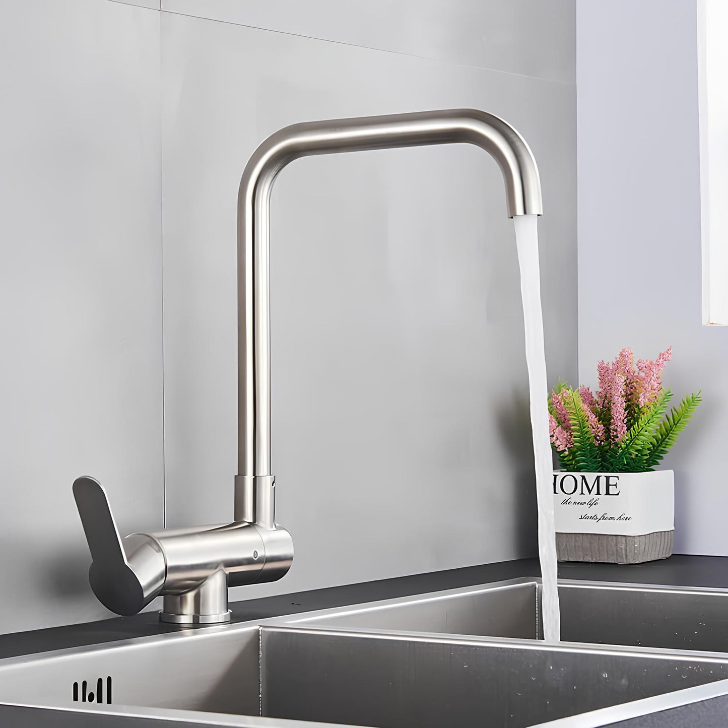 Robinet de cuisine rabattable – Bec escamotable avec rotation 360°