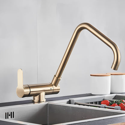 Robinet de cuisine rabattable – Bec escamotable avec rotation 360°