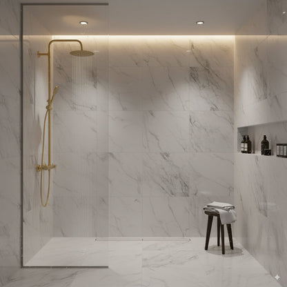 Robinet de douche de douche dorée thermostatique