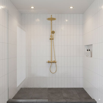 Robinet de douche de douche dorée thermostatique
