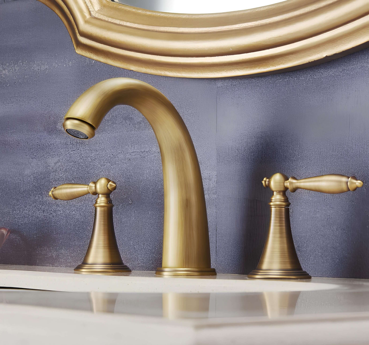Robinet de lavabo classique 3 trous – bronze antique