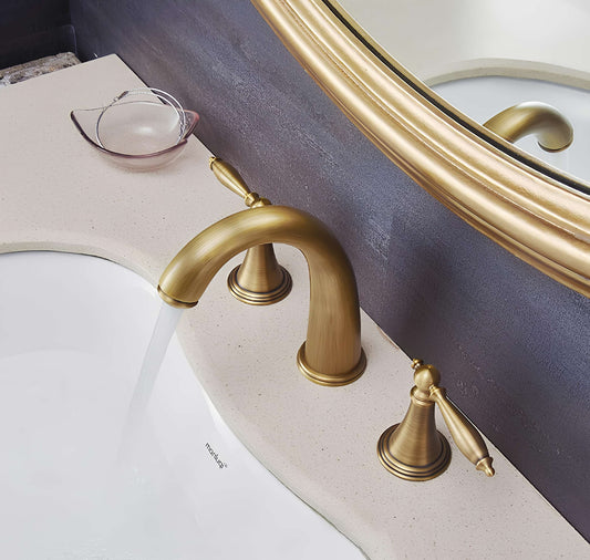 Robinet de lavabo classique 3 trous – bronze antique