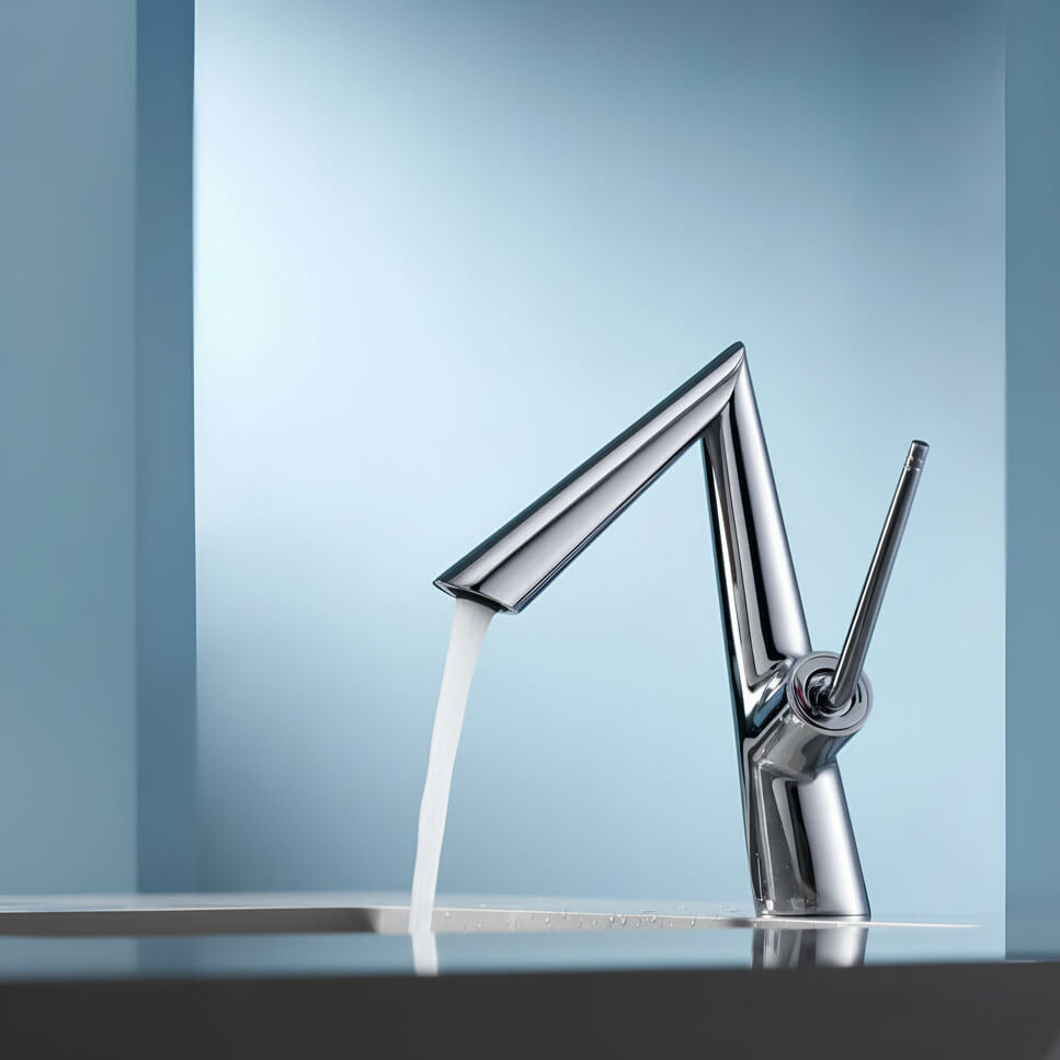 Robinet de lavabo noir contemporain