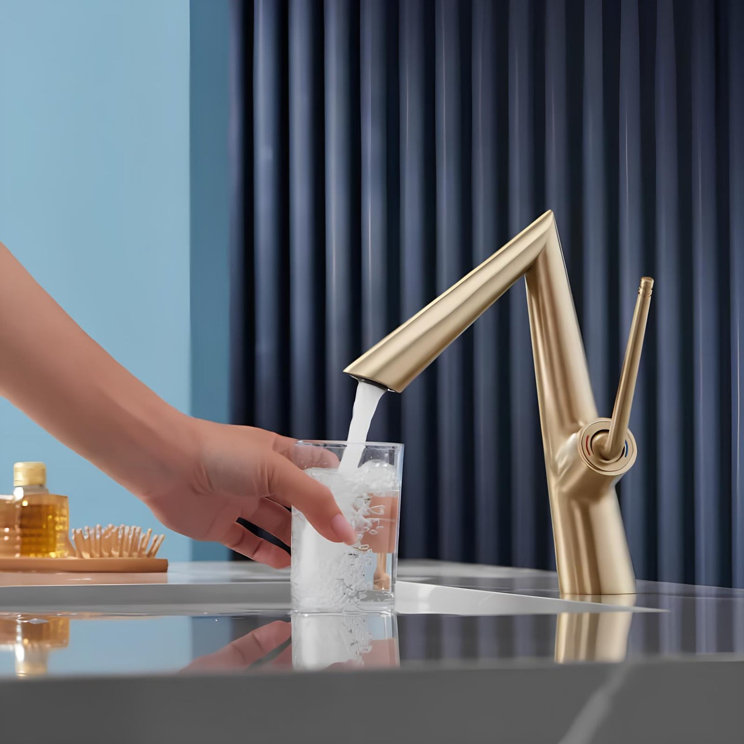 Robinet de lavabo noir contemporain