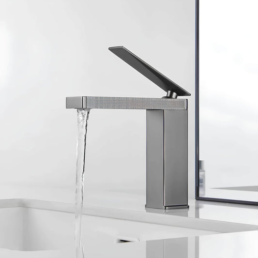 Robinet de lavabo en laiton – mitigeur compact au design épuré