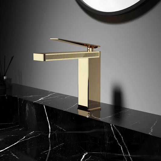 Robinet de lavabo en laiton – mitigeur compact au design épuré