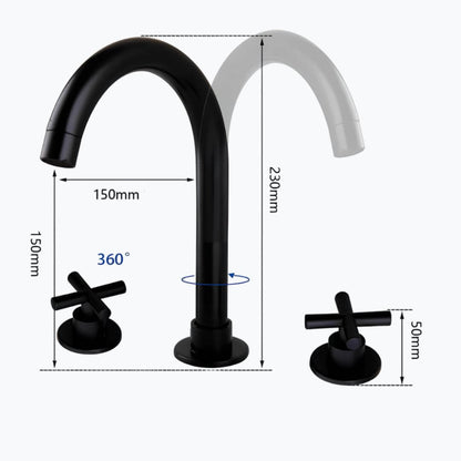 Robinet lavabo 3 trous  – Style moderne