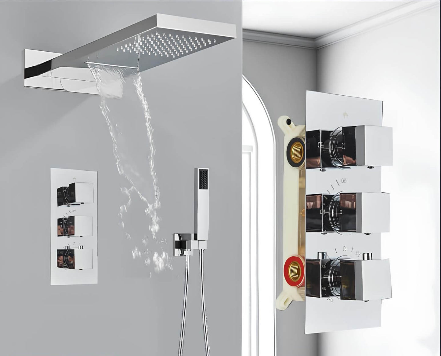 Robinet douche encastré cascade