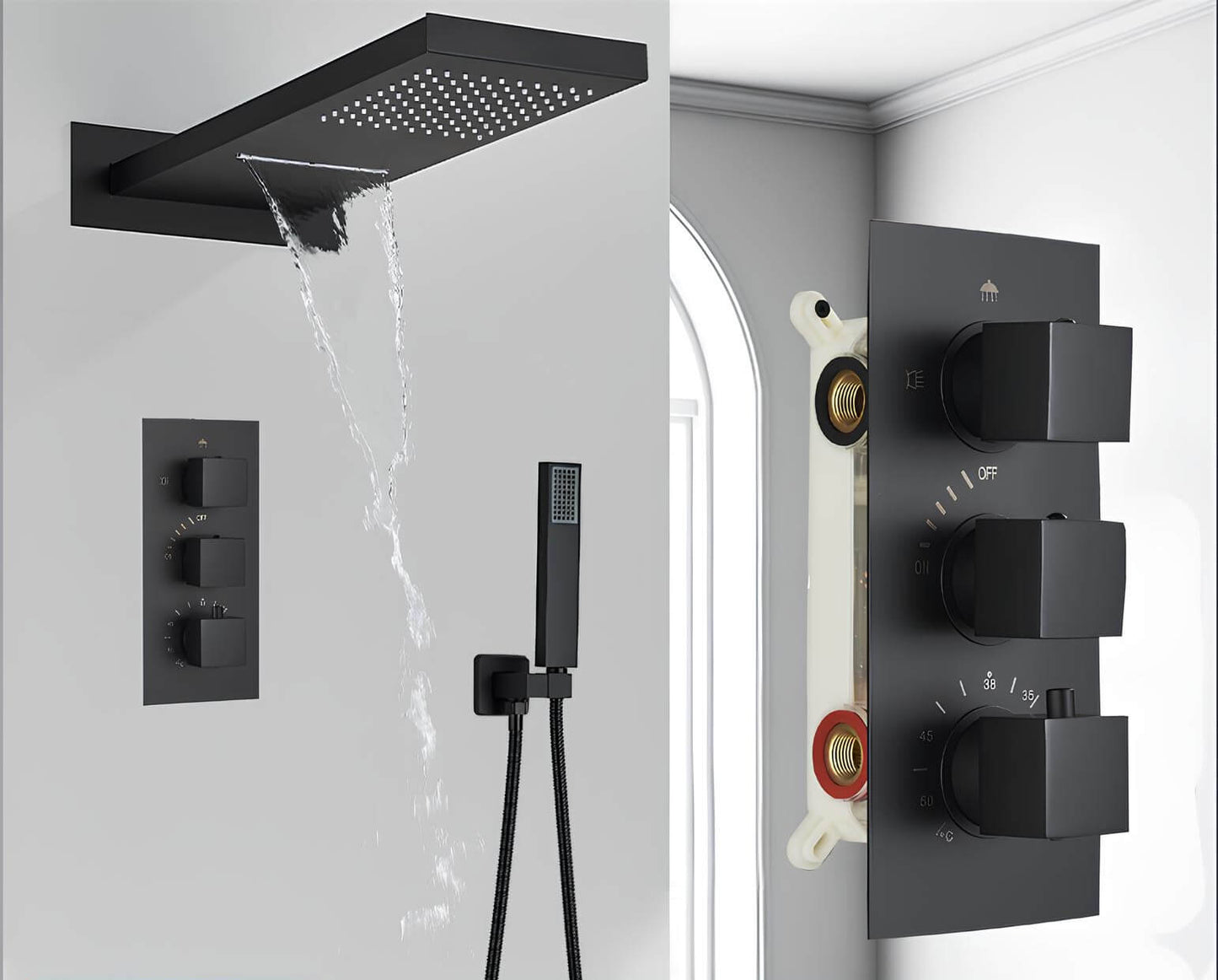 Robinet douche encastré cascade