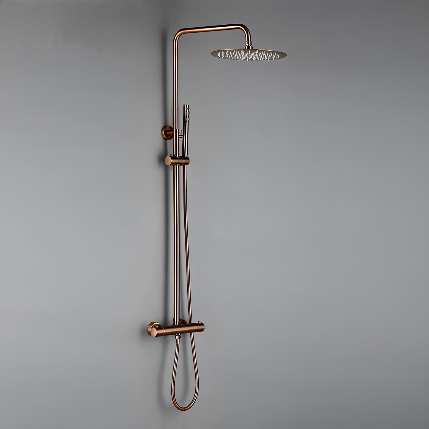 Mitigeur douche thermostatique mural finition laiton poli