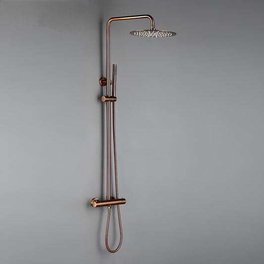Mitigeur douche thermostatique mural finition laiton poli