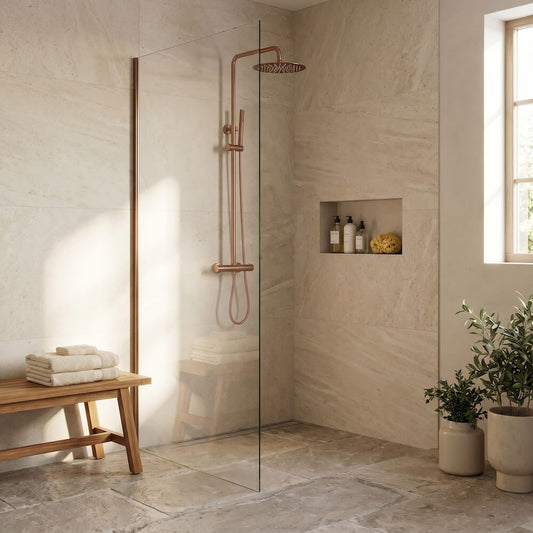 Colonne de douche thermostatique en laiton poli