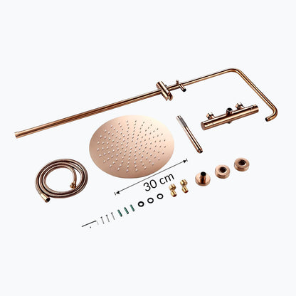 Mitigeur douche thermostatique mural finition laiton poli